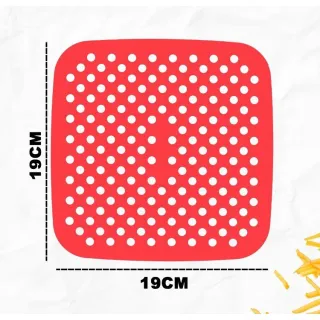 Protetor Universal de Silicone para Air Fryer - Redondo/Quadrado - REDONDO VERMELHO