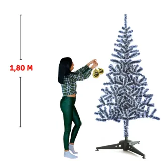 Decoração Natal Arvore Nevada 1,80 Metros Grande - Raryel - 1,80 Metros/ 320 Galhos Nevada