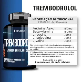 Suplemento Alimentar Natural Trembodrolol para Massa Muscular e Definição em Cápsulas - 30