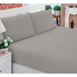 Lençol Casal Padrão 3 Peças 170 Fios Com Elástico - Várias Cores - Azul Claro