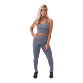 Envio Imediato Conjunto Fitness Top + Calça Legging Academia - Top + Calça Preto
