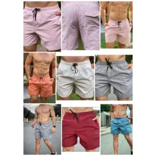 Short Ricardinho em algodão casual/ Bermuda brim - Laranja