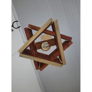 Lustre Pendente Rústico de Madeira Maciça - Incrível Lançamento para Sala, Quarto, Cozinha - Único