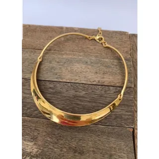 Acessório elegante: Colar Choker Aro Dourado/Prata para a mulher moderna - Prata