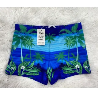 Moda Praia Masculina Estampada Boxer Sunga RWX A1040 - Azul Claro