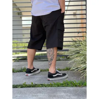 Bolsos Skatista Sarja Masculina Bermuda Cargo 6 - BERMUDA CARGO  PRETU