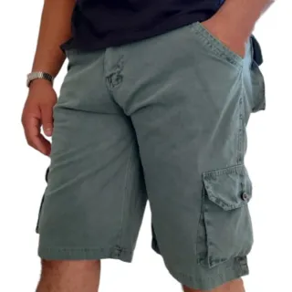 Exclusiva Bermuda Sarja Masculina Cargo 6 Bolsos - Bermuda Cargo  Chumbo