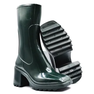 Impermeável Jhenny Galocha: Bota Feminina Cano Alto Coturno para Chuva - Roxo