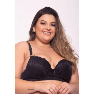 Sustentação Plus Size: Sutiã de Renda Reforçado com Bojo e Aro - Vermelho