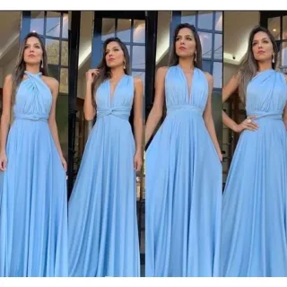 Shopee: Vestido Longo Feminino Multiuso para Festa Casamento Formatura - Marsala