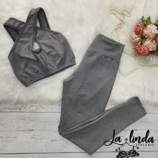 Calça + Top Fitness SUPLEX Conjunto 3em1 - ESTAMPADO *02