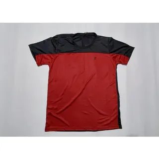 Malha fria furadinho dry fit poliéster: camisa masculina para treino na academia - Azul e Vermelho