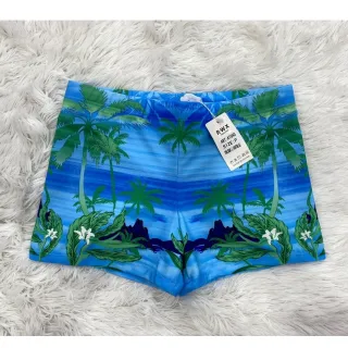 Moda Praia Masculina Estampada Boxer Sunga RWX A1040 - Azul Claro