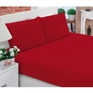 Lençol Casal Padrão 3 Peças 170 Fios Com Elástico - Várias Cores - Azul Claro