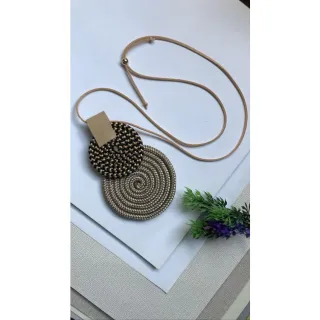 Mandala Dupla Maxi Colar Colorido Artesanal de Corda Náutica - 48. Azul Noite/Chevron