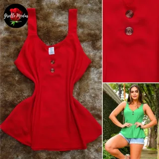 Blusa feminina de viscose estampada com alça grossa - Modelo Verão 2 - Rosa (Estampada)