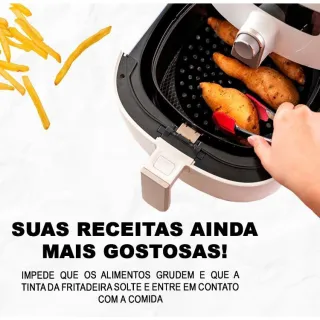 Protetor Universal de Silicone para Air Fryer - Redondo/Quadrado - REDONDO VERMELHO