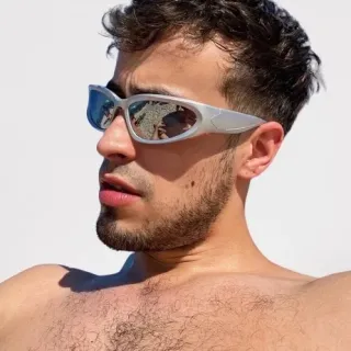 Óculos de Sol Oval Espelhado Tendência Y2K - Ref Hype Balen - Prata