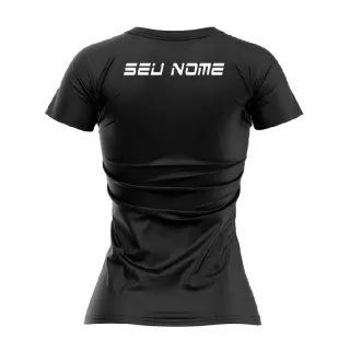 Personalize sua Camiseta Dry Fit Feminina Educação Física com seu nome - Azul
