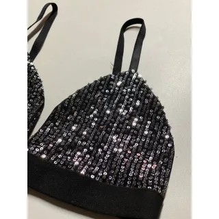 Top Cropped Feminino Paetê Brilho Tendência Blogueirinha 2022 - Vermelho