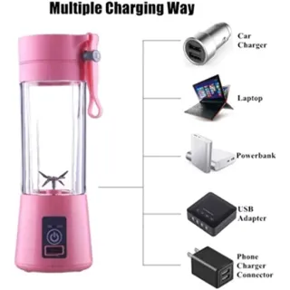 Liquidificador Portátil Shake com 6 Lâminas e Carregamento via USB - AZUL OU LILAS