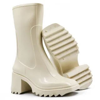 Impermeável Jhenny Galocha: Bota Feminina Cano Alto Coturno para Chuva - Roxo