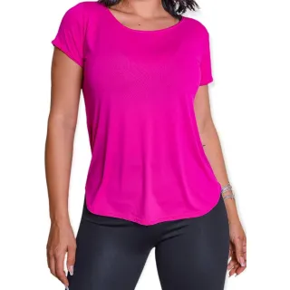 Camiseta Feminina Viscolycra Premium Manga Curta - Alta Qualidade - Azul Claro