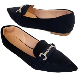 Sandália Feminina Casual Conforto Mocassim Rasteira Preto e Verde - Preto