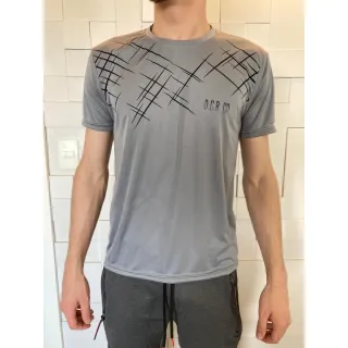 Fitness Camiseta Masculina Dry Fit Estampada Academia - Amarelo Riscos