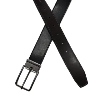 Ótimo Preço! Kit Dupla Face Cintos Social Masculino Branco + Preto - BRANCO/PRETO