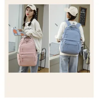 Mochila impermeável unissex grande Jx1436 para escola em nylon - Azul