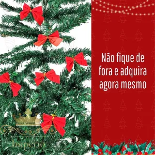 Decoração Natalina Vermelha - Kit com 12 Laços Lacinhos para Arvore de Natal - Único