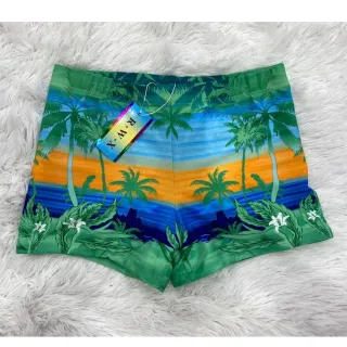 Moda Praia Masculina Estampada Boxer Sunga RWX A1040 - Azul Claro