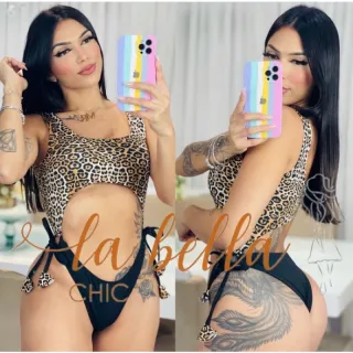 Biquíni Anita Gringo Asa Delta Fio Dental Cavado Amarração Lateral - Drika Fio Rosa/Branco