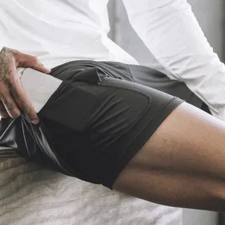 Caminhada Corrida MMA Fitness Academia Shorts Masculino 2 em 1 - Parlez Vous Branco