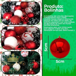 Promoção - Kit 40 Bolas de Natal Luxo Grande Mista Vermelha e Rose Dourada - Dourada rose