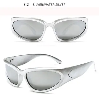 Óculos de Sol Retro Funcional Punk para Homens e Mulheres - C1