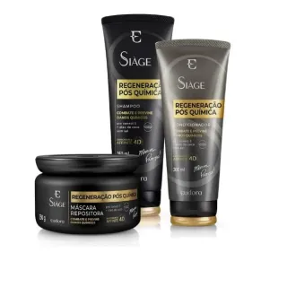 Kit Regeneração Siàge pós química - Shampoo + Condicionador + Máscara