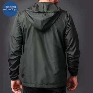 Forro no Capuz Jaqueta Masculina Impermeável - JAQUETA Selecção Preta