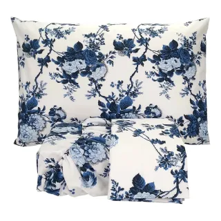 Lençol Queen Microfibra Estampado 03 Peças - Com Lese - Único