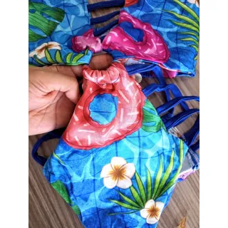 Biquíni preto cavado com tirinhas - Maiô bory bikinis - Estampa 1  Folhas