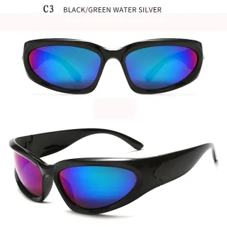 Óculos de Sol Retro Funcional Punk para Homens e Mulheres - C1