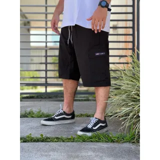Bolsos Skatista Sarja Masculina Bermuda Cargo 6 - BERMUDA CARGO  PRETU
