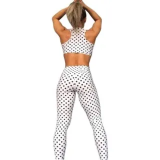 Top nadador com bojo poá e estampas + conjunto legging de academia em tecido suplex - estampa chamativa