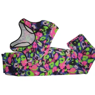 Calça Legging e Top Fitness Feminino - Conjunto Suplex Poliéster - CT 169