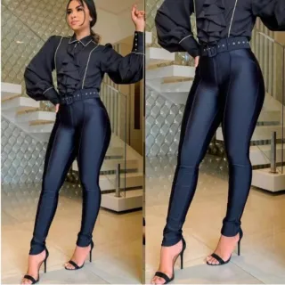 Calça Blogueira Feminina Cintura Alta Skinny Tecido Cirrê - Verde, Vinho, Branca - Traturada