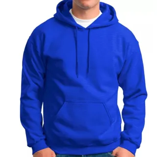 Blusa Canguru Masculina Básica Liso com Capuz e Bolsos - Azul Royal