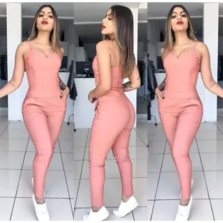 Macaquito Feminino Pantacourt Jogger Acinturado - Tendência Réveillon - Rose