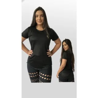 Camiseta Dry Fit Long Line Tapa Bumbum Blusa Sobre Legging Feminina Academia - Marinho