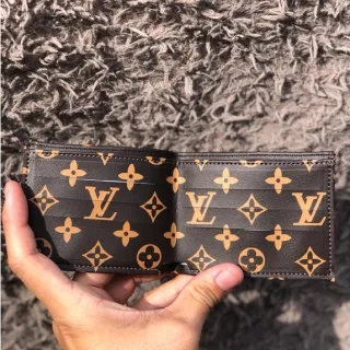 Promoção Relâmpago - Carteiras Masculina Louis Vuitton Porta CNH Porta Cartão - ( CARTEIRA LV ) CAFÉ FLOR